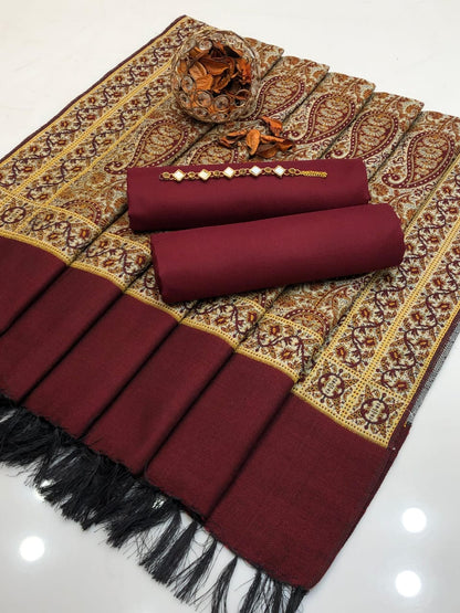 Heavy Winter New Turkish Collection 2025 – Double Tone Turkish Shawl | Plain Dhanak Shirt & Trouser